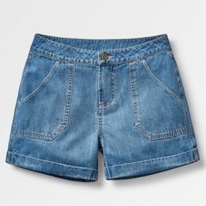 Banana Republic petite utility Tie-Waist Medium Wash Denim Short - 4 inch inseam